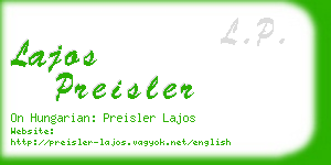 lajos preisler business card